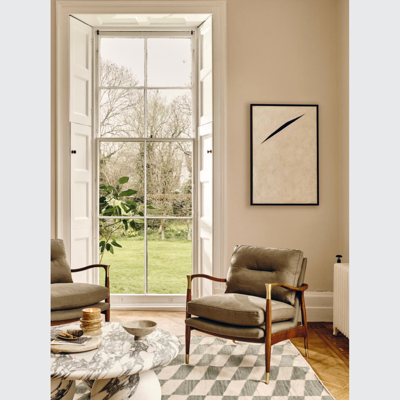 Soho Home | Theodore Armchair | Khaki Linen gallery detail image