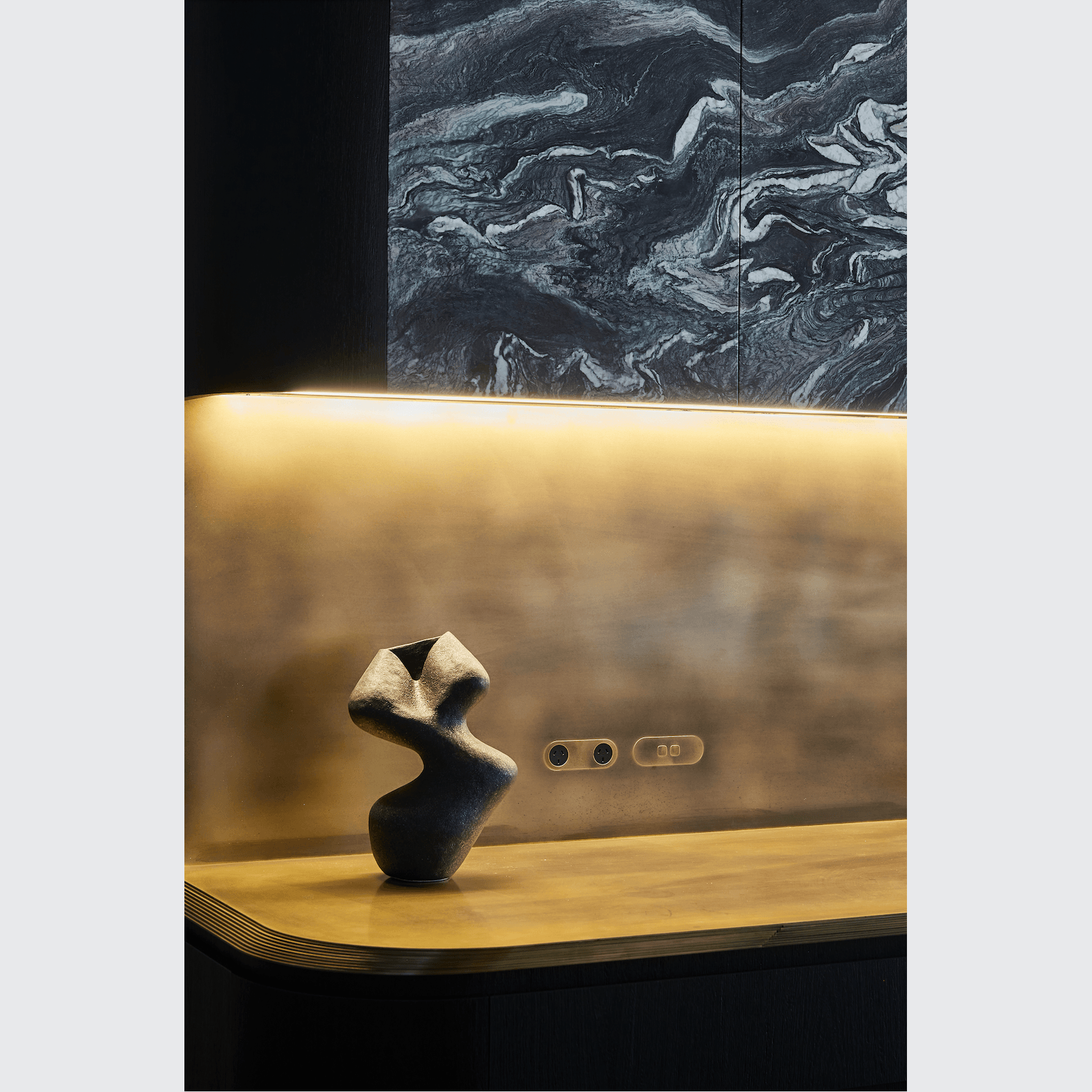 13 Carbon 4 Gang Switch Grid Faceplate gallery detail image