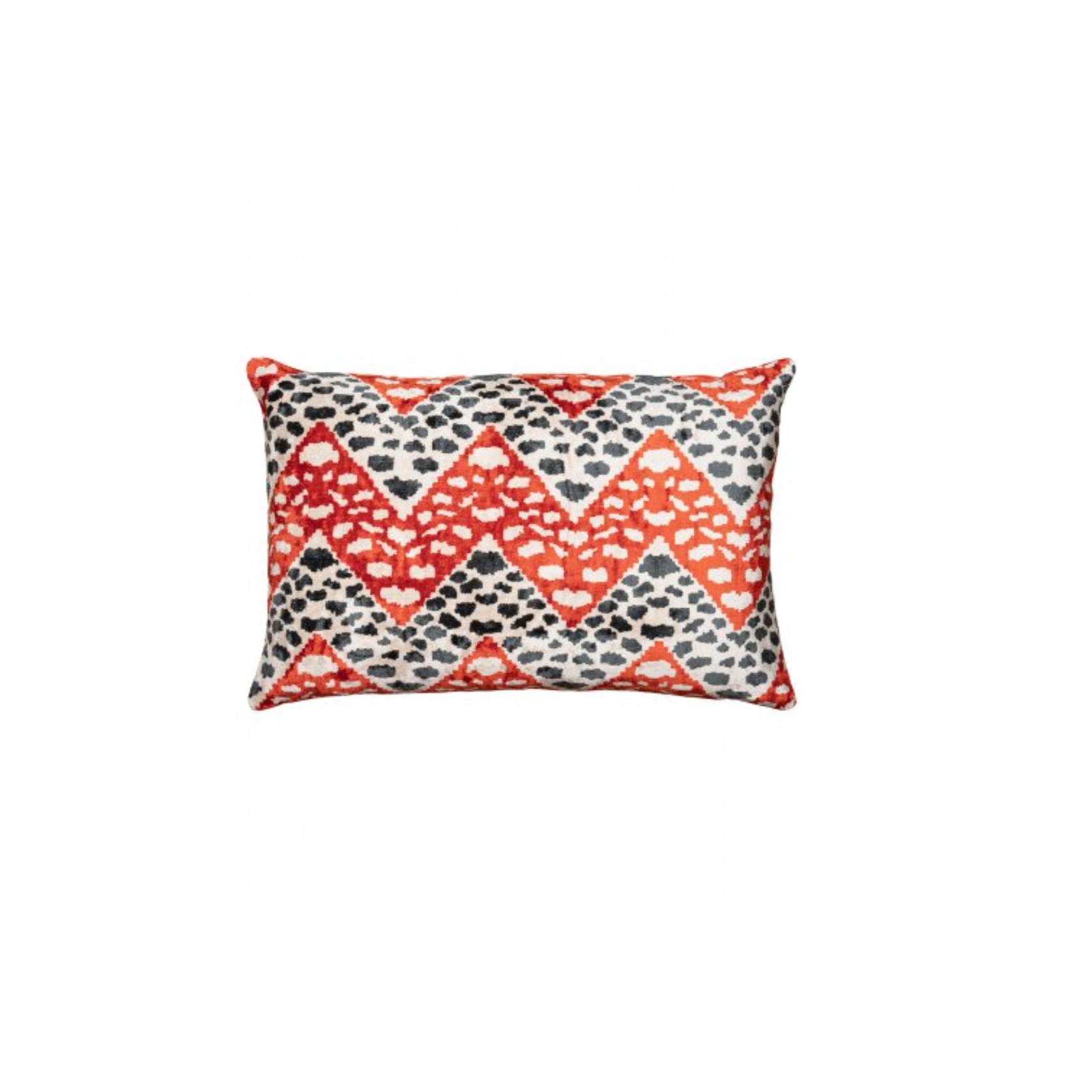 The Rug Company | Velvet Ikat Cheetah Zag Red Cushion gallery detail image