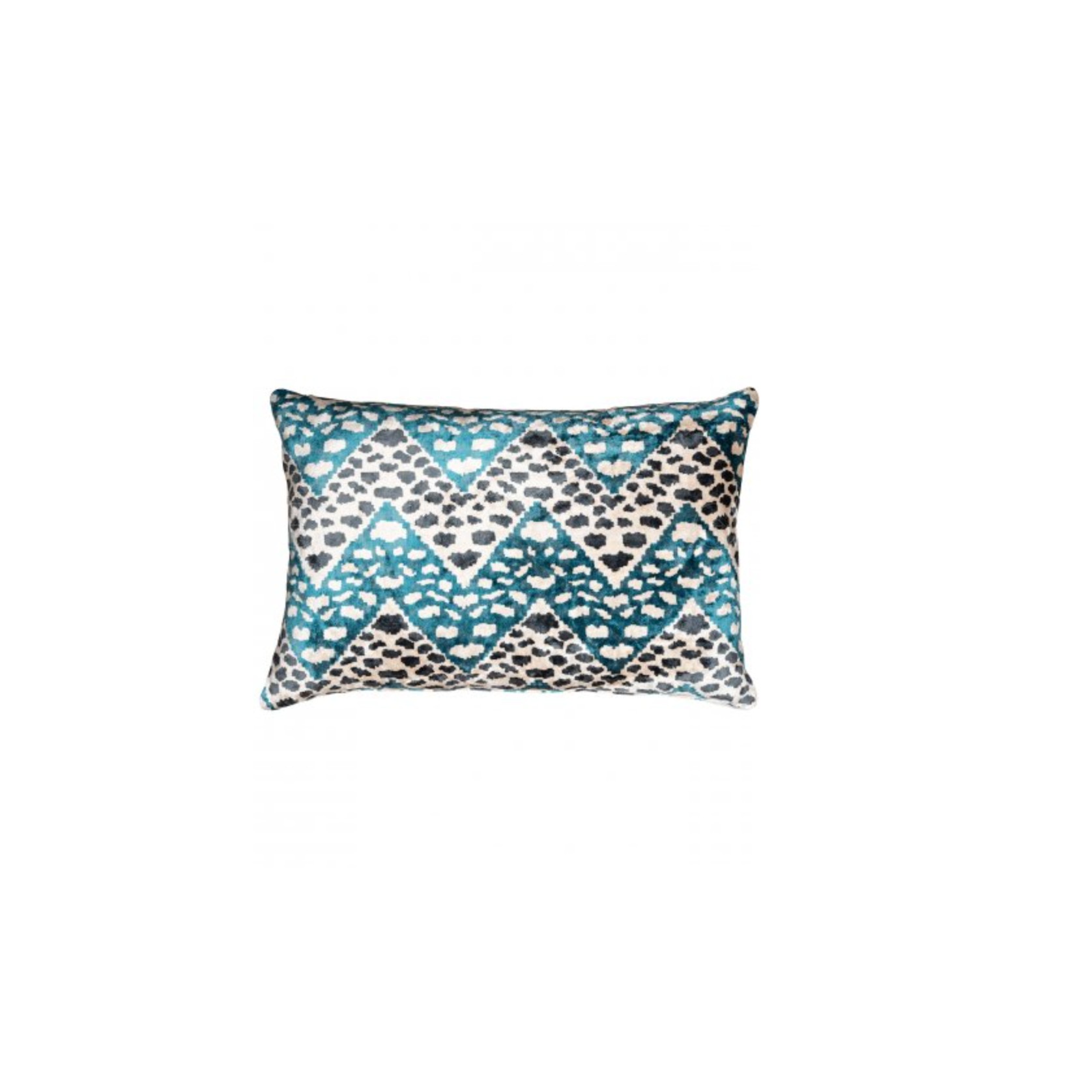 The Rug Company | Velvet Ikat Cheetah Zag Blue Cushion gallery detail image
