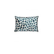 Velvet Ikat Leopard Blue Cushion gallery detail image