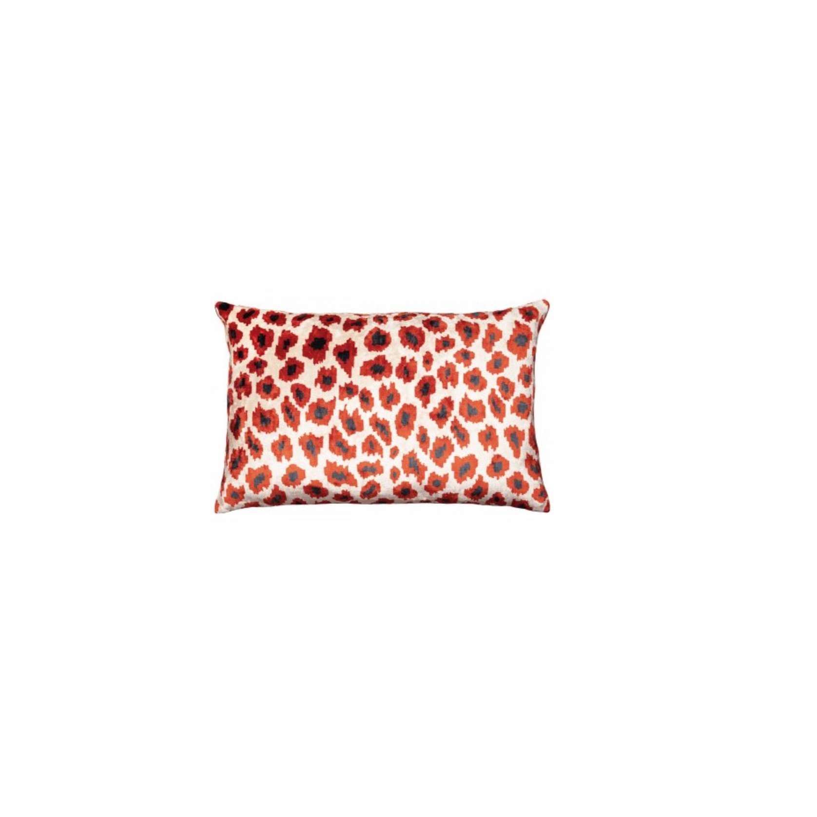 The Rug Company | Velvet Ikat Leopard Red Cushion gallery detail image