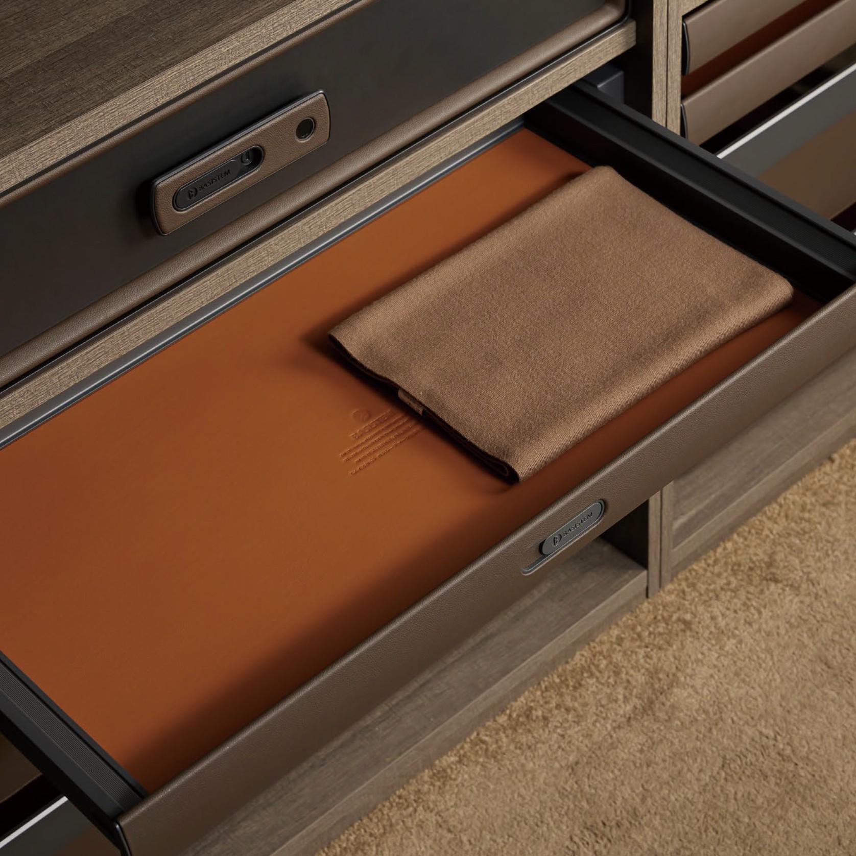 Basistem Lugano Leather Bottom Storage gallery detail image