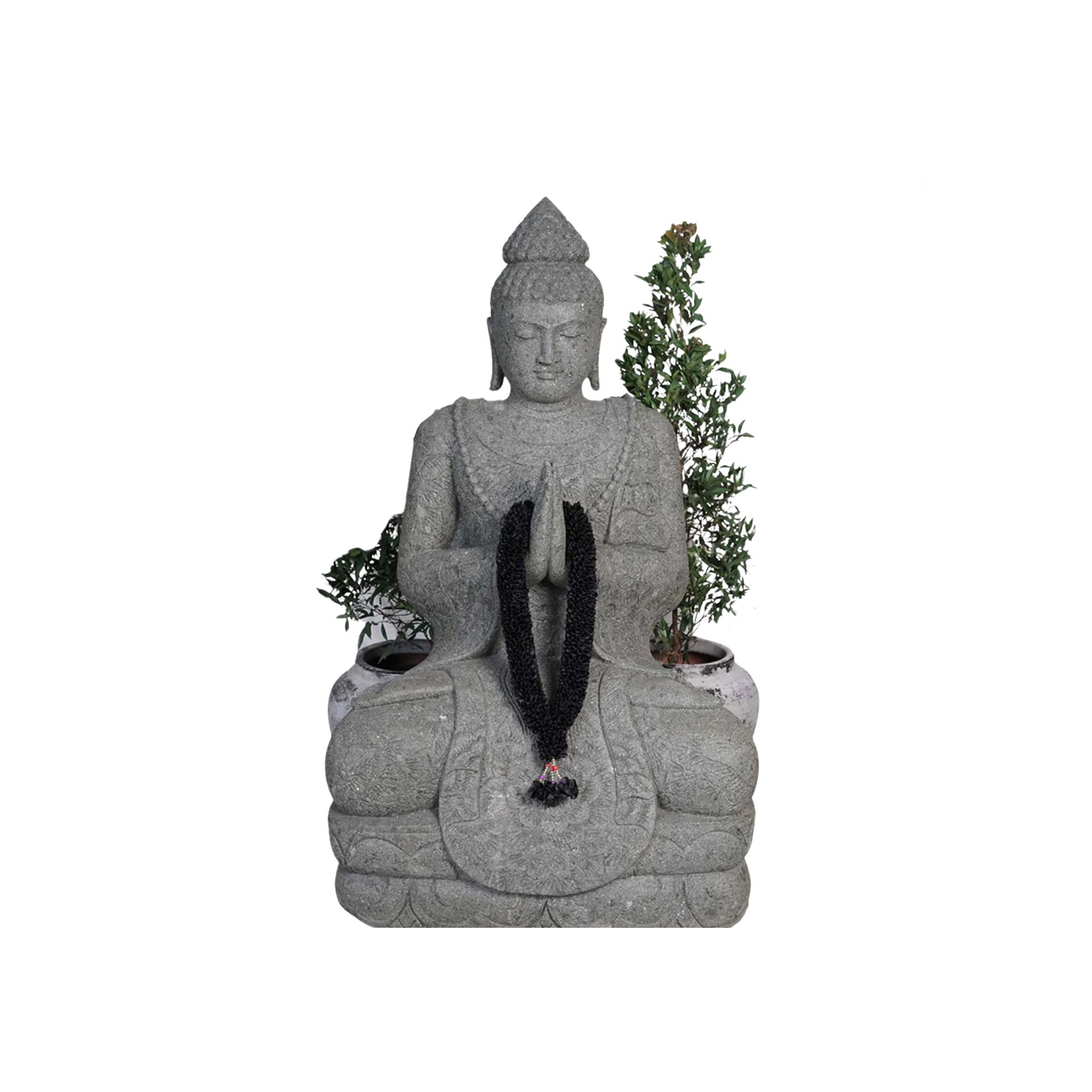 Balinese Buddha Praying Stone Sculpture gallery detail image