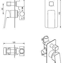 Tiago Shower Mixer Diverter | Trim Kit Only gallery detail image