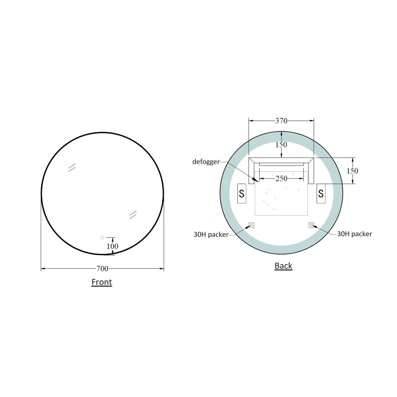 Solace Round Black Framed Led Mirror gallery detail image