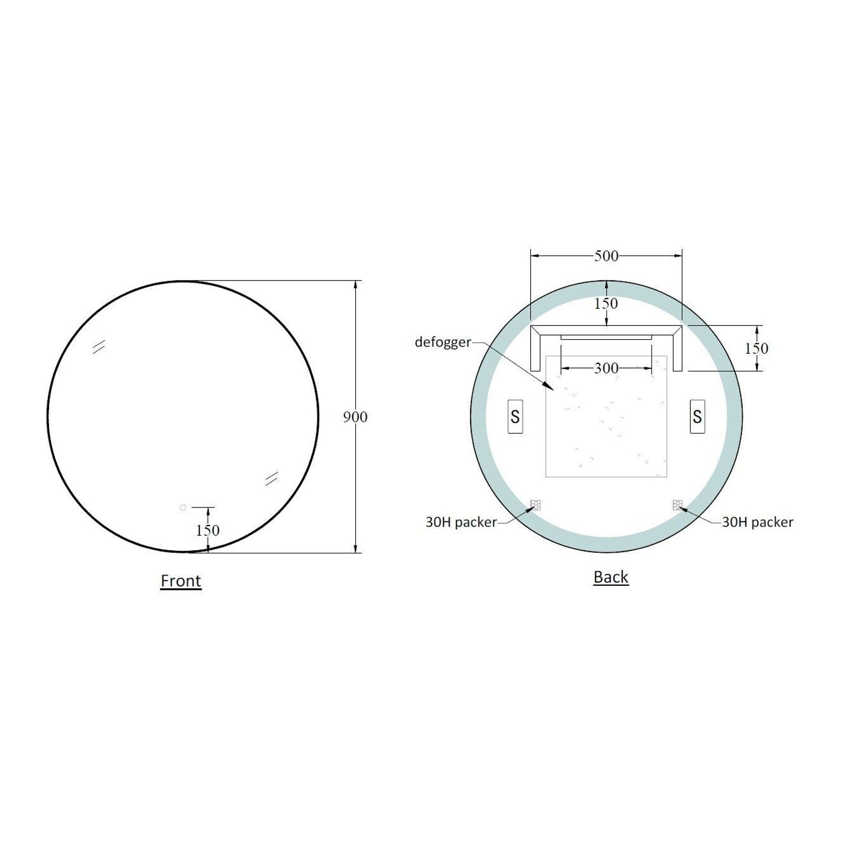 Solace Round Black Framed Led Mirror gallery detail image