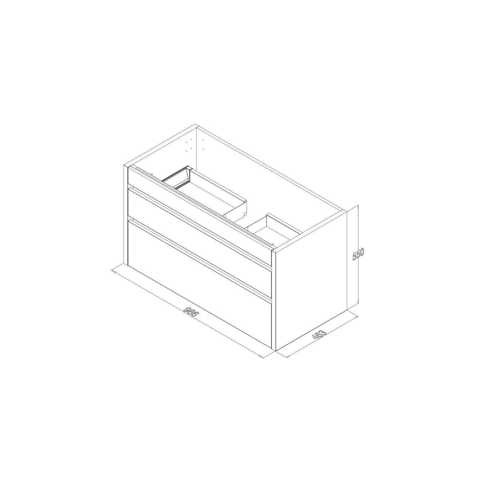 Code Lux 1000 2 Drawer Wall Hung Stock Vanity gallery detail image