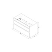 CODE LUX 1000 2 DRAWER WALL HUNG STOCK VANITY & TOP, 5 COLOURS gallery detail image