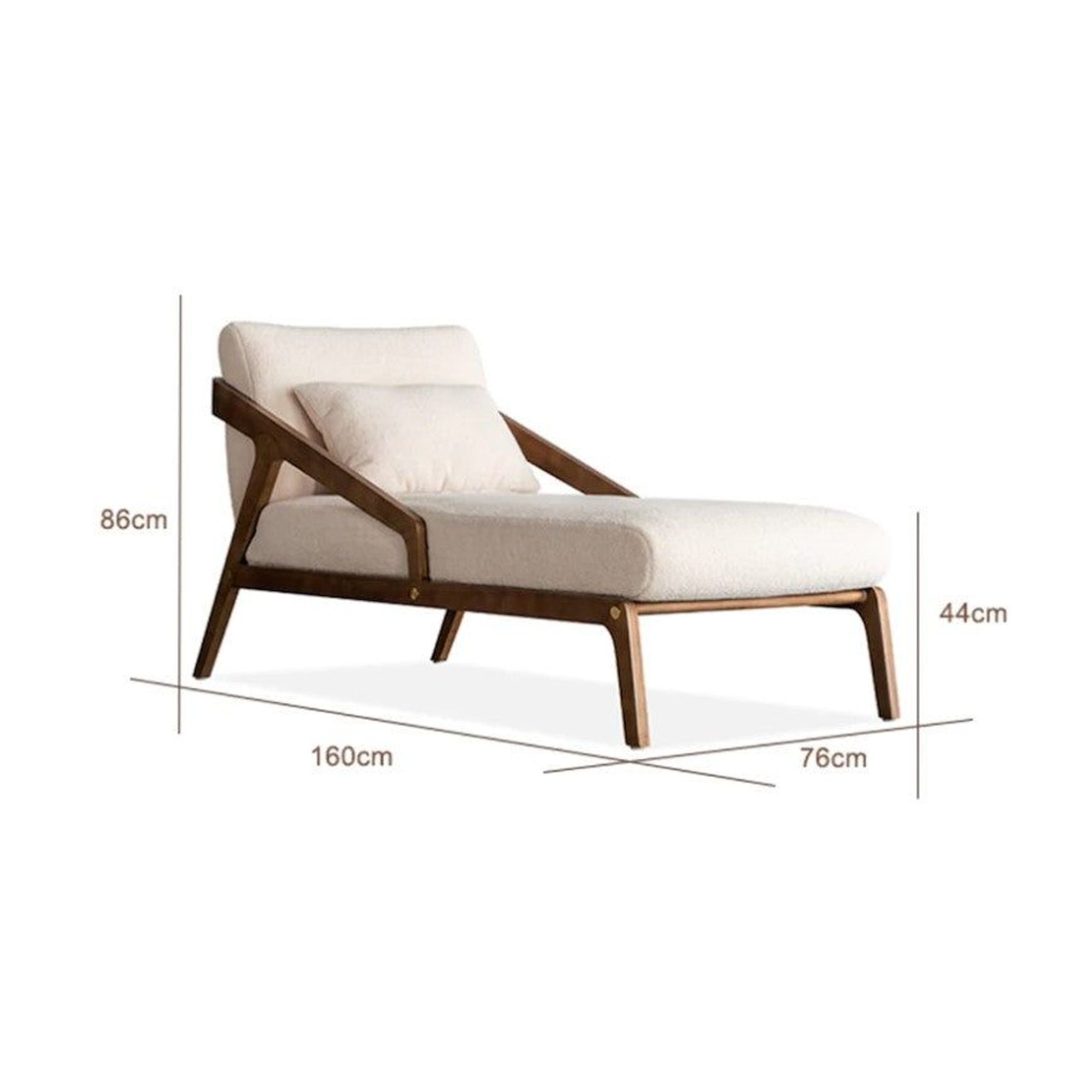 Ella Boucle Upholstered Mid-Century Chaise gallery detail image