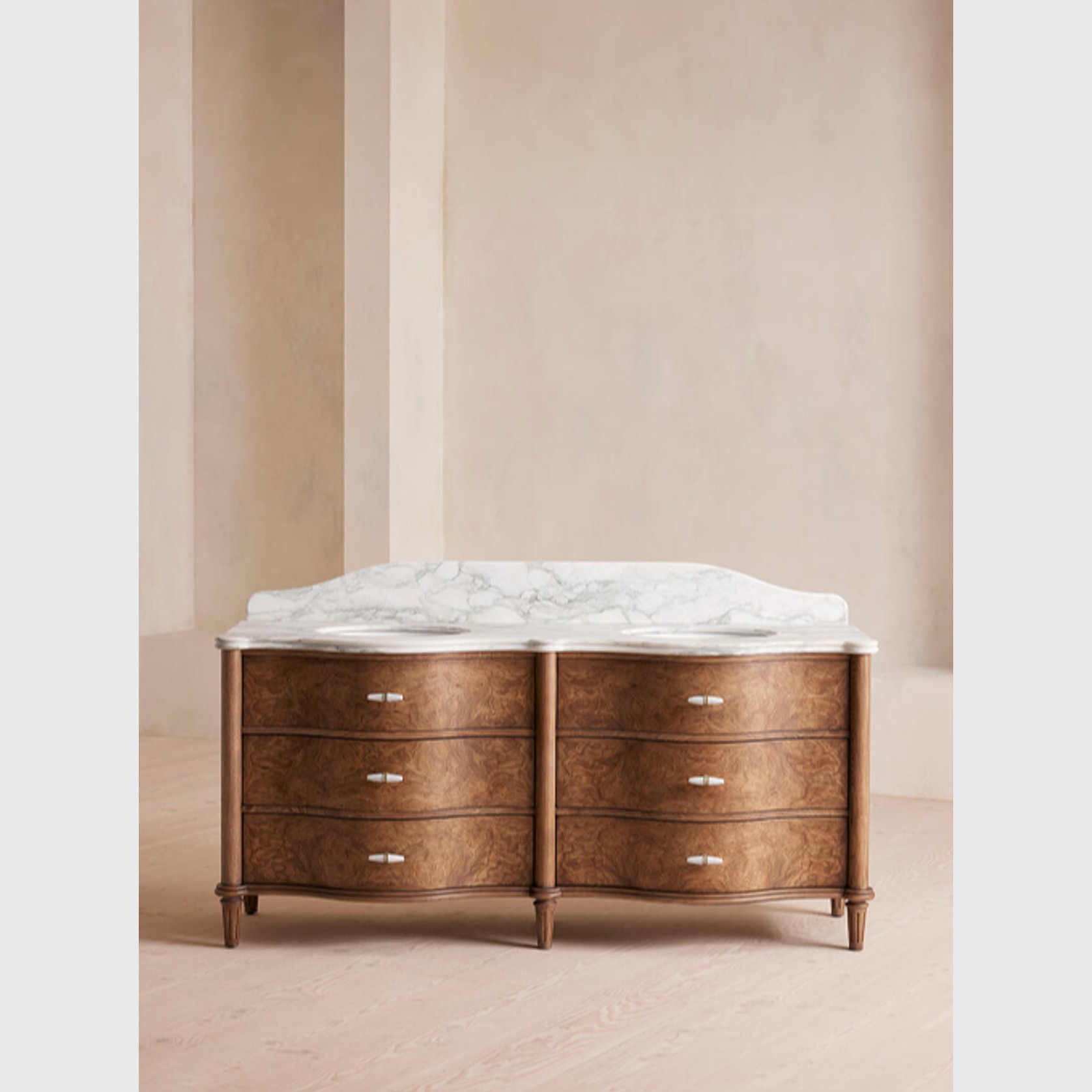 Soho Home | Valerie Double Vanity | Arabescato Marble gallery detail image