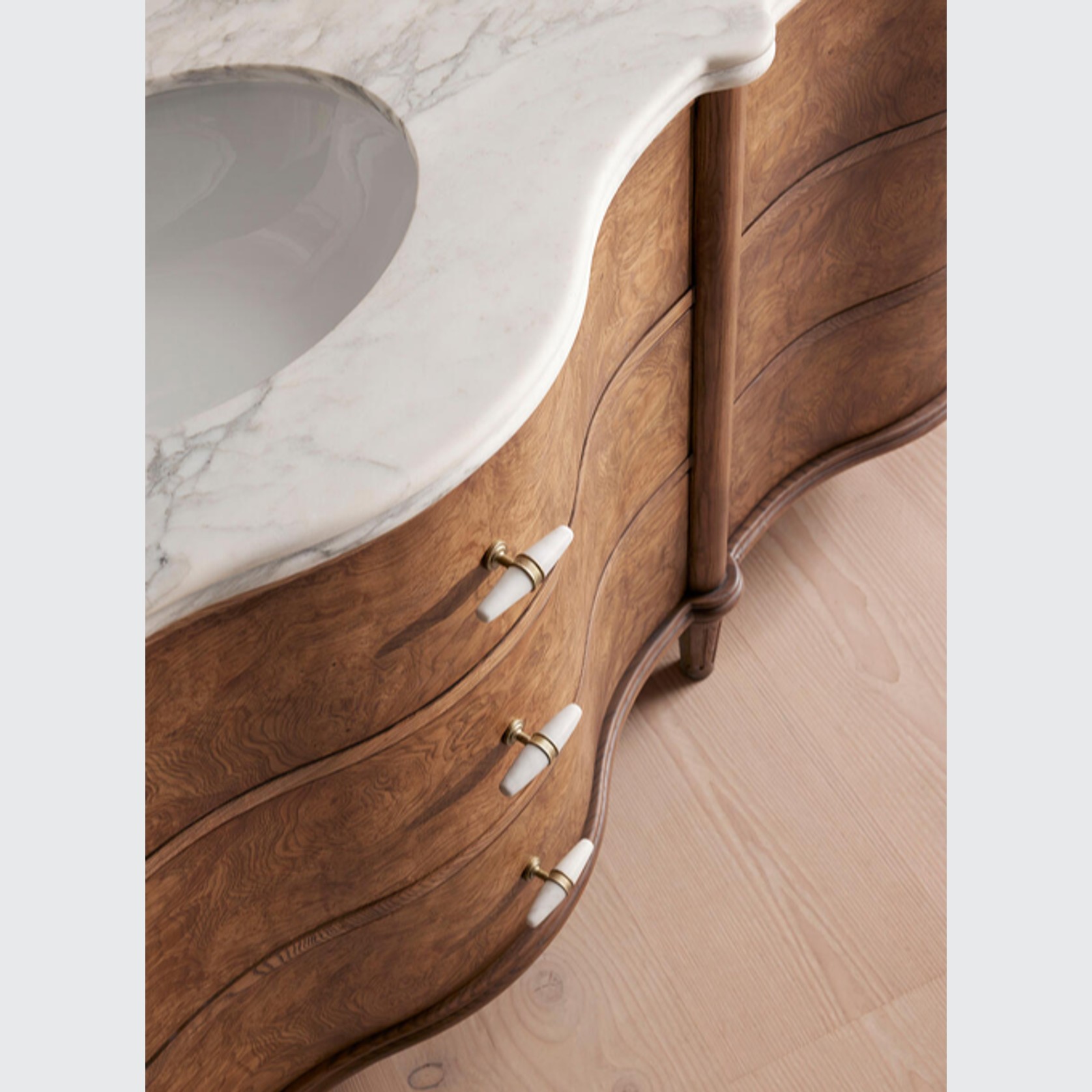 Soho Home | Valerie Double Vanity | Arabescato Marble gallery detail image