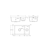 Aura 650 (450+200) Double Bowl Granite Sink gallery detail image