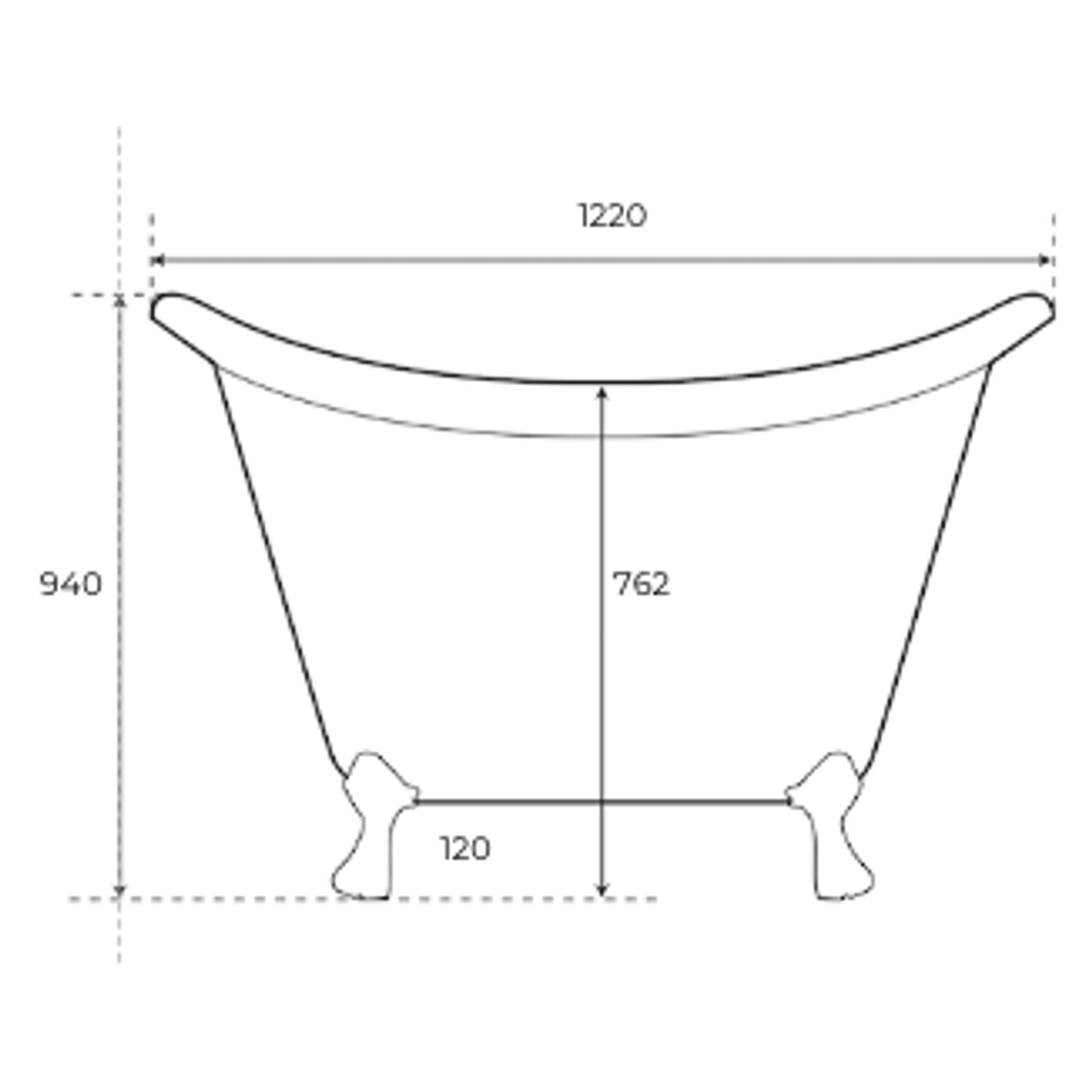 The Copper Bath Tub - Jaipur Hammered Double Slipper Clawfoot 1220mm -CB5025-D48 gallery detail image