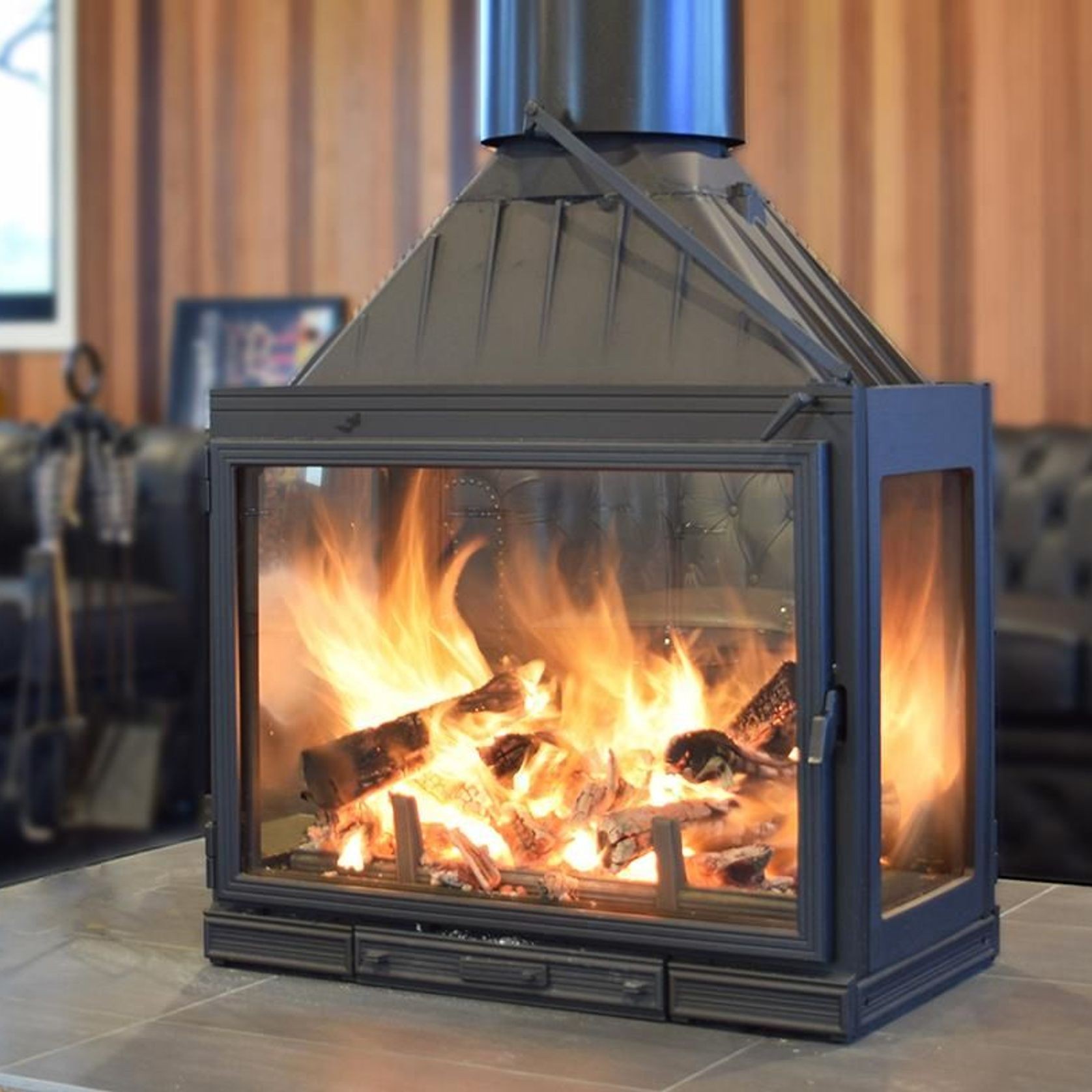 Seguin Multivision 8000 4 Sided Cast Iron Fireplace gallery detail image