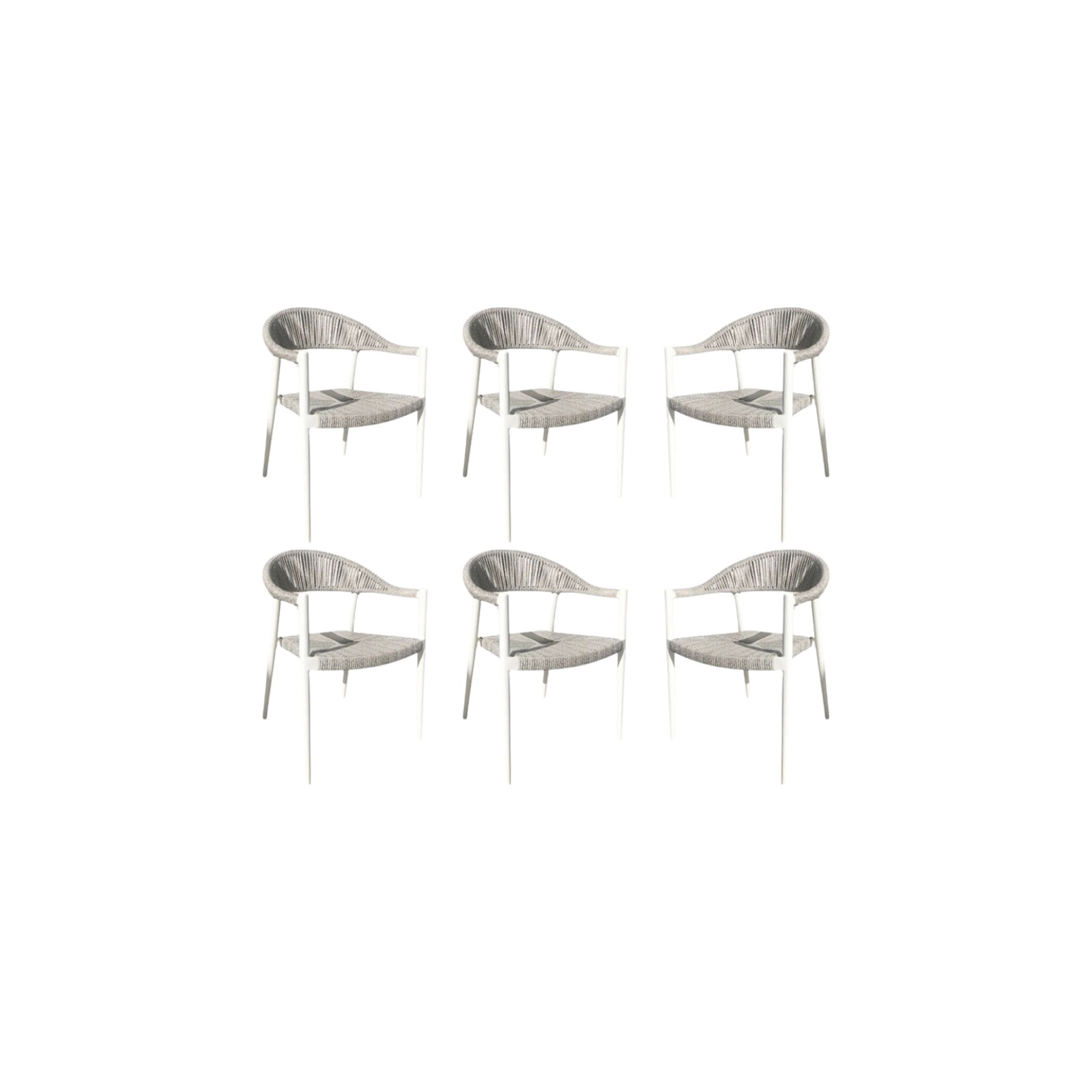 Set of 6 - Serena Outdoor Dining Chair - Grey gallery detail image