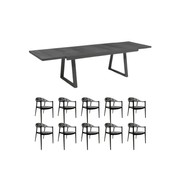 11 piece - Serena Outdoor Dining Set - Charcoal gallery detail image