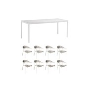 9 piece - Serena Outdoor Dining Set - Light Grey gallery detail image