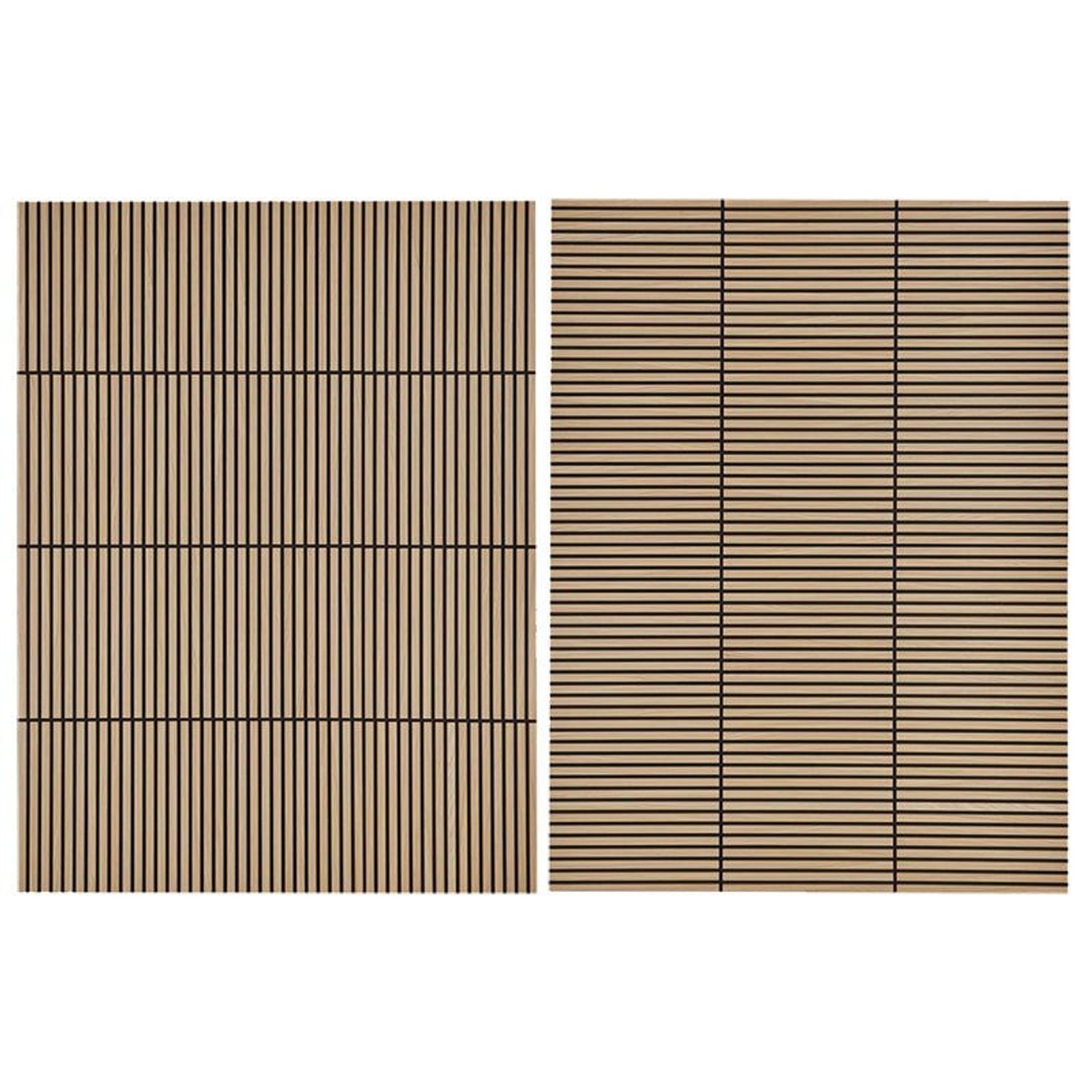 Square WOODFLEX Acoustic Wood Slat Wall Tiles - Oak Veneer - 4pc Set gallery detail image