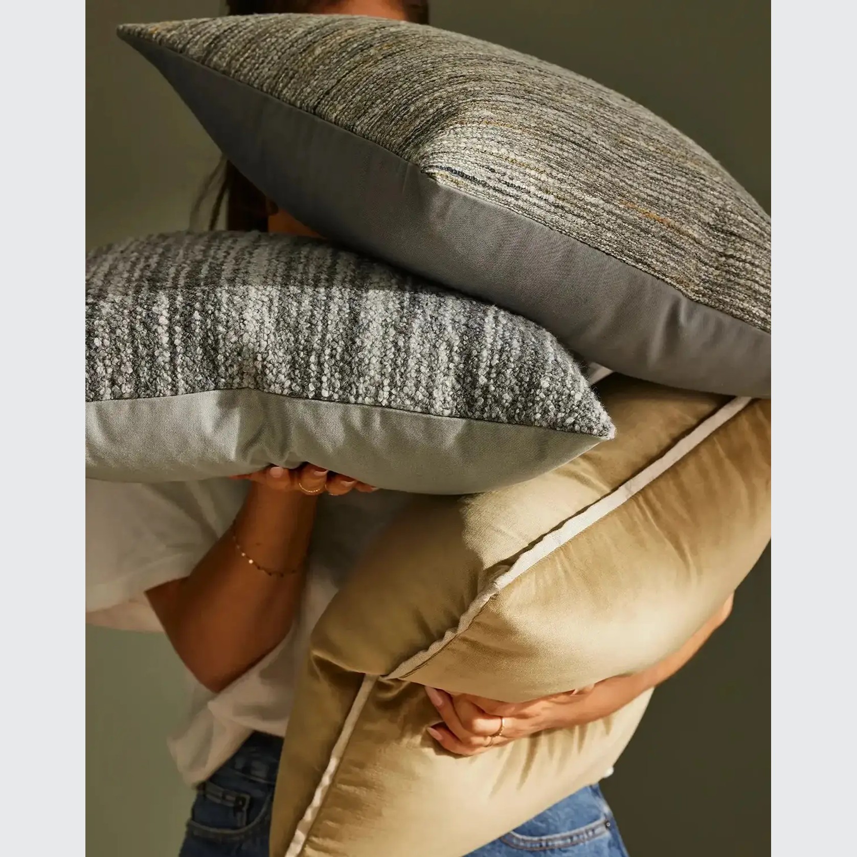 Weave Home Gigi Cushion - Slate | Wool Blend Boucle gallery detail image