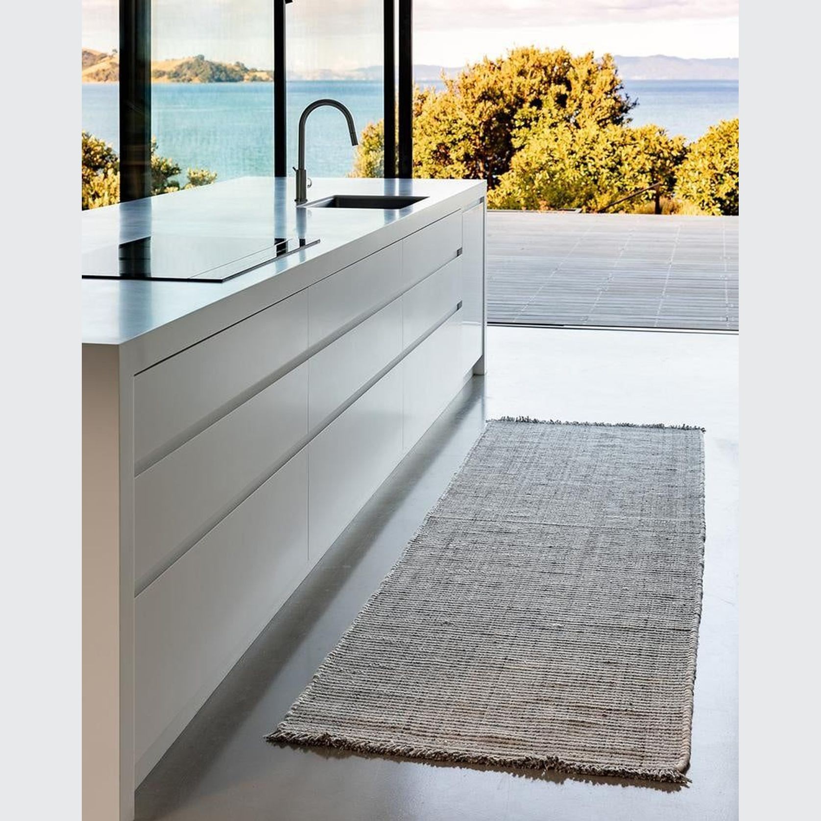 Baya Rhodes Floor Runner - Slate | Indoor or Outdoor gallery detail image
