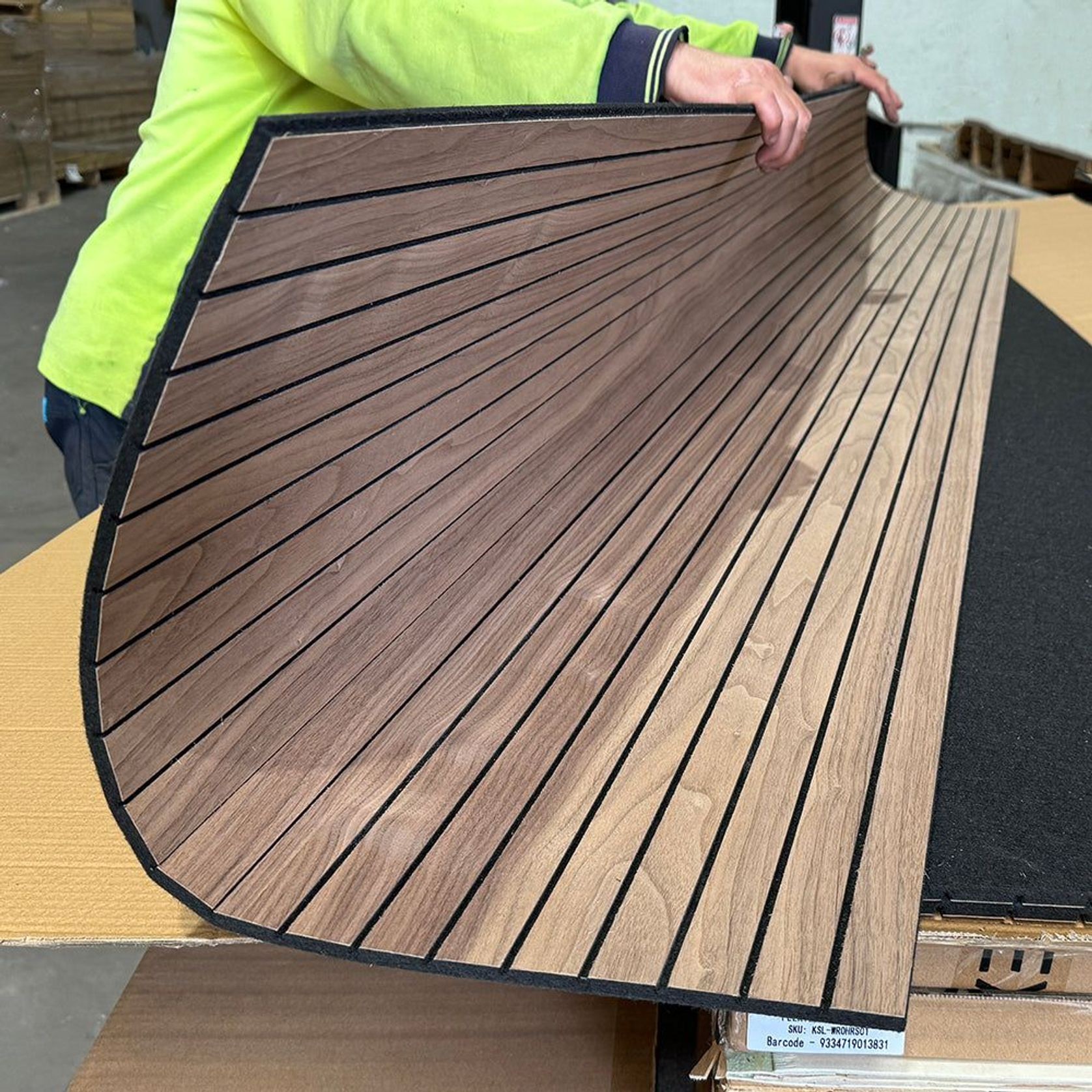 WOODFLEX Flexible Acoustic Wood Slat Wall Panel, Walnut gallery detail image