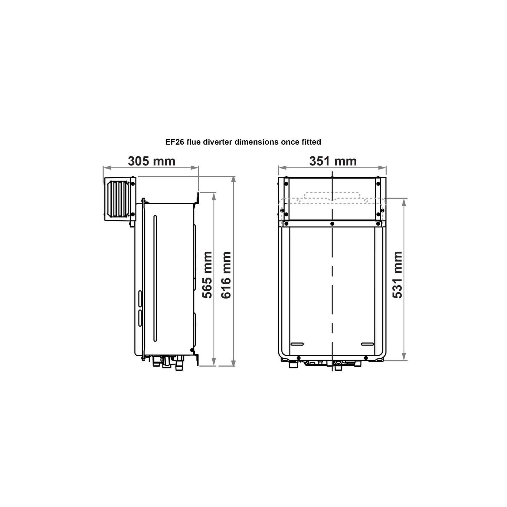 Sideways flue diverter gallery detail image