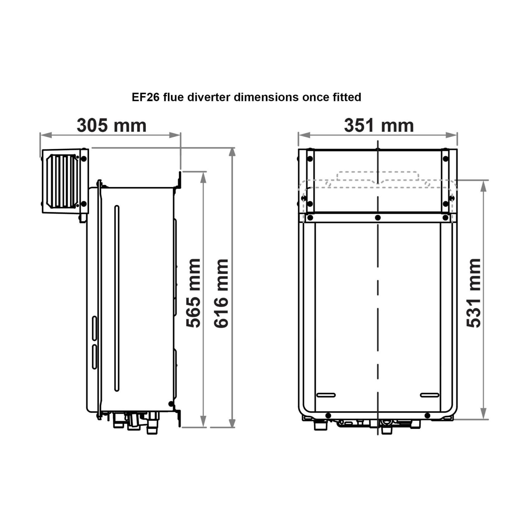 Sideways flue diverter gallery detail image