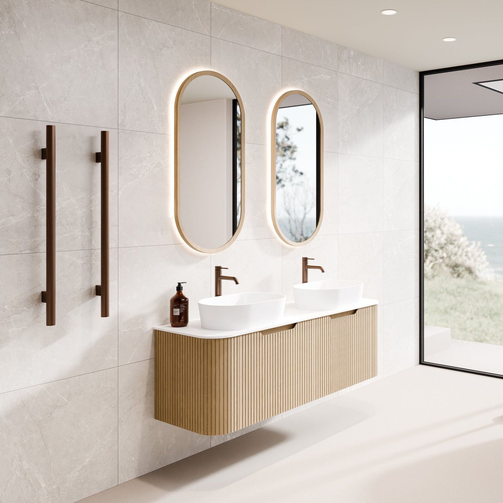 Sora Oval LED Mirror | 500x1050 gallery detail image