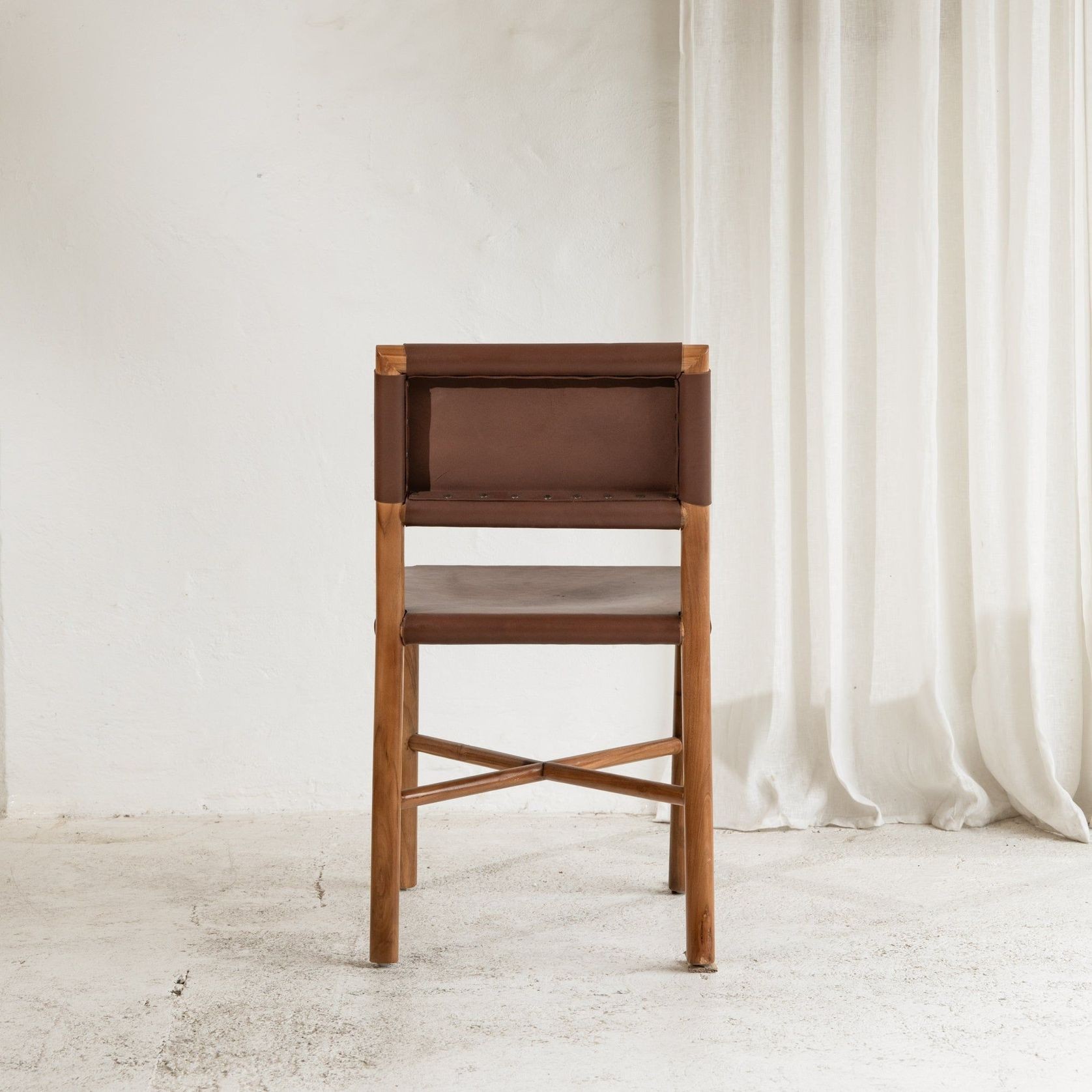 Soren Leather Dining Chair - Chocolate gallery detail image