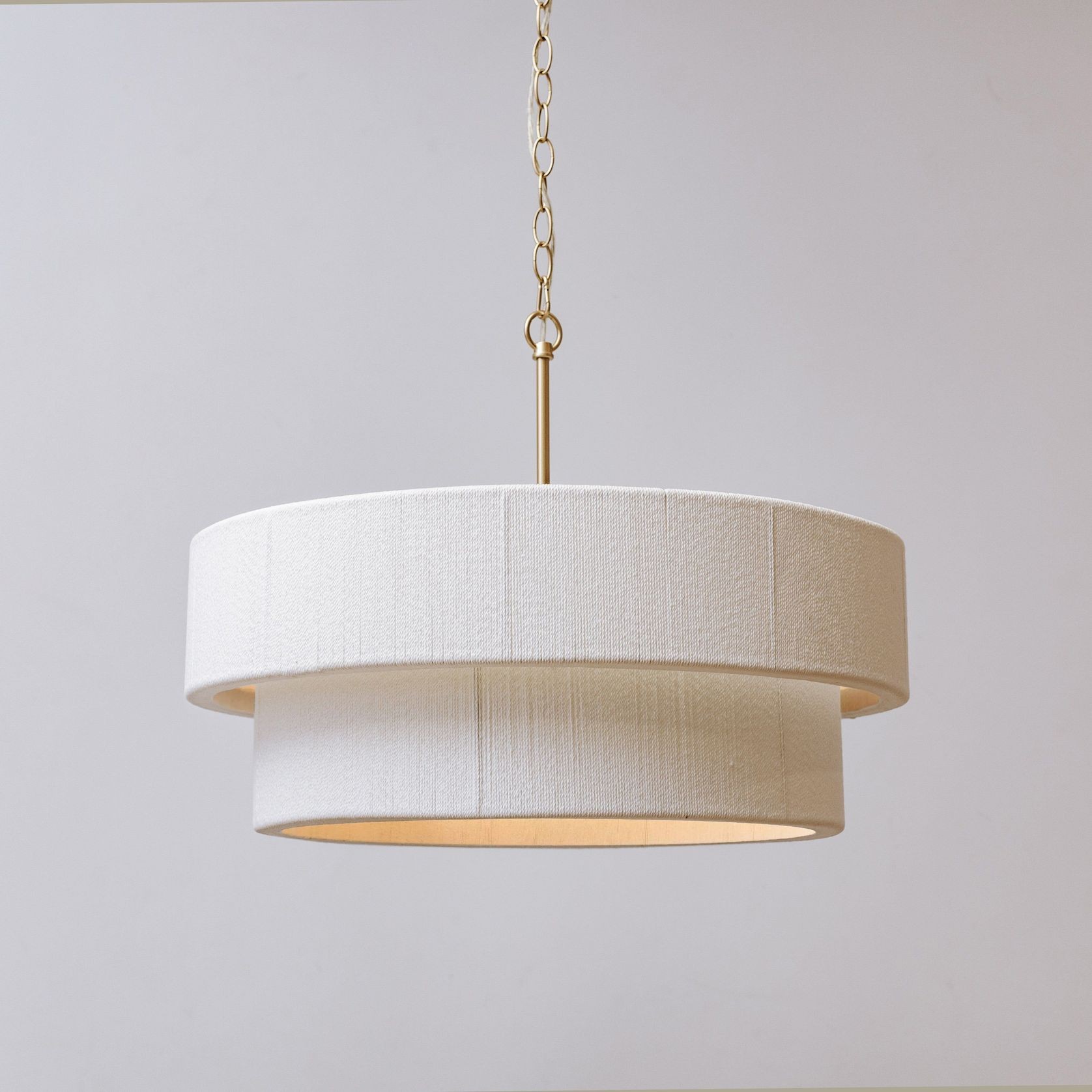 Sorrento Double Tiered Rope Chandelier - White gallery detail image