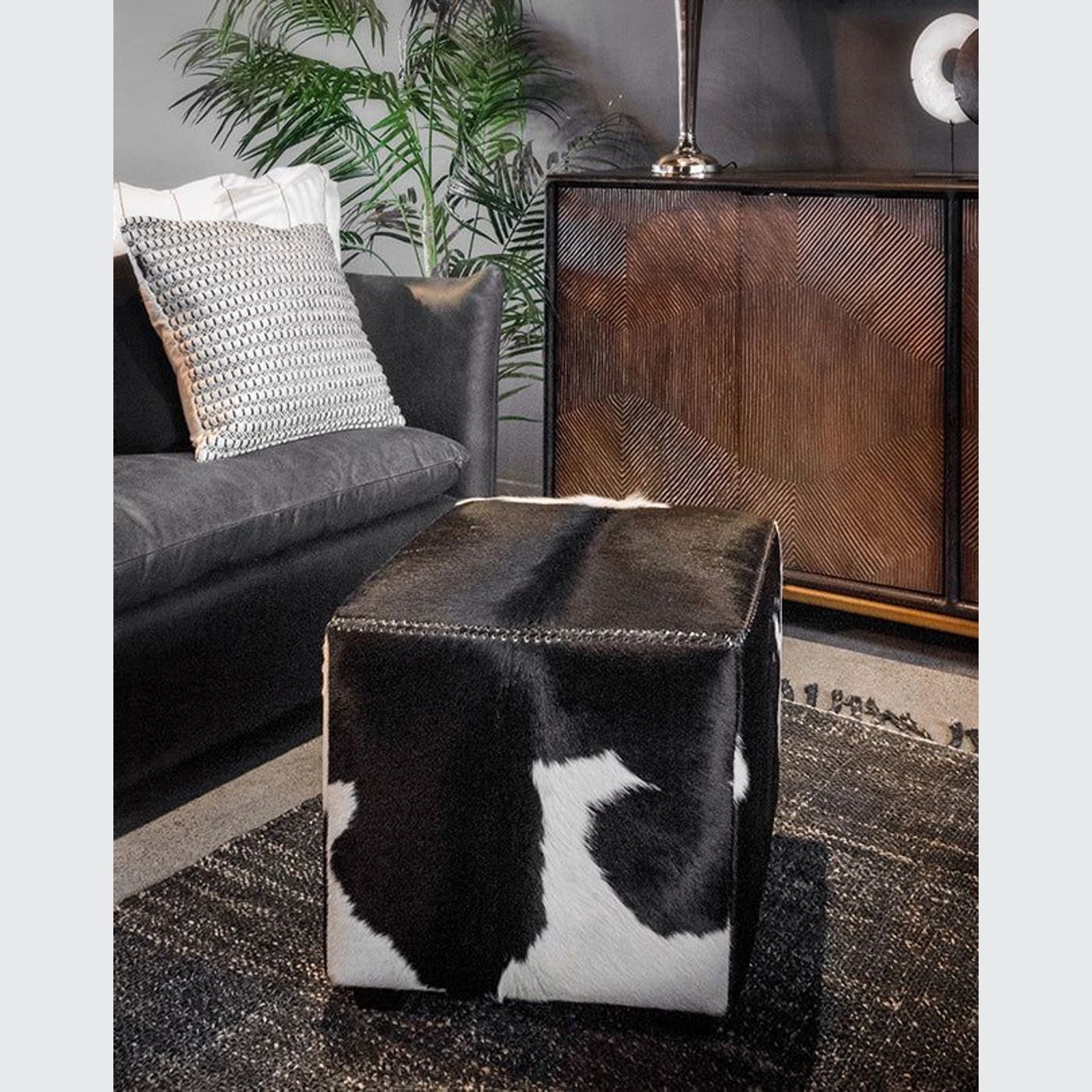Cowhide cube ottoman ArchiPro NZ