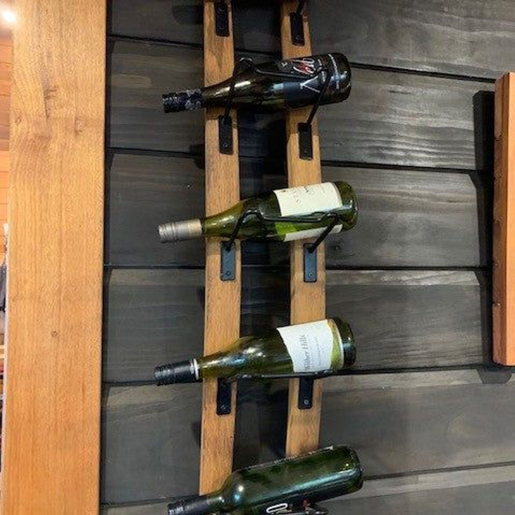 Wall Mounted Wine Barrel Stave Bottle Rack gallery detail image