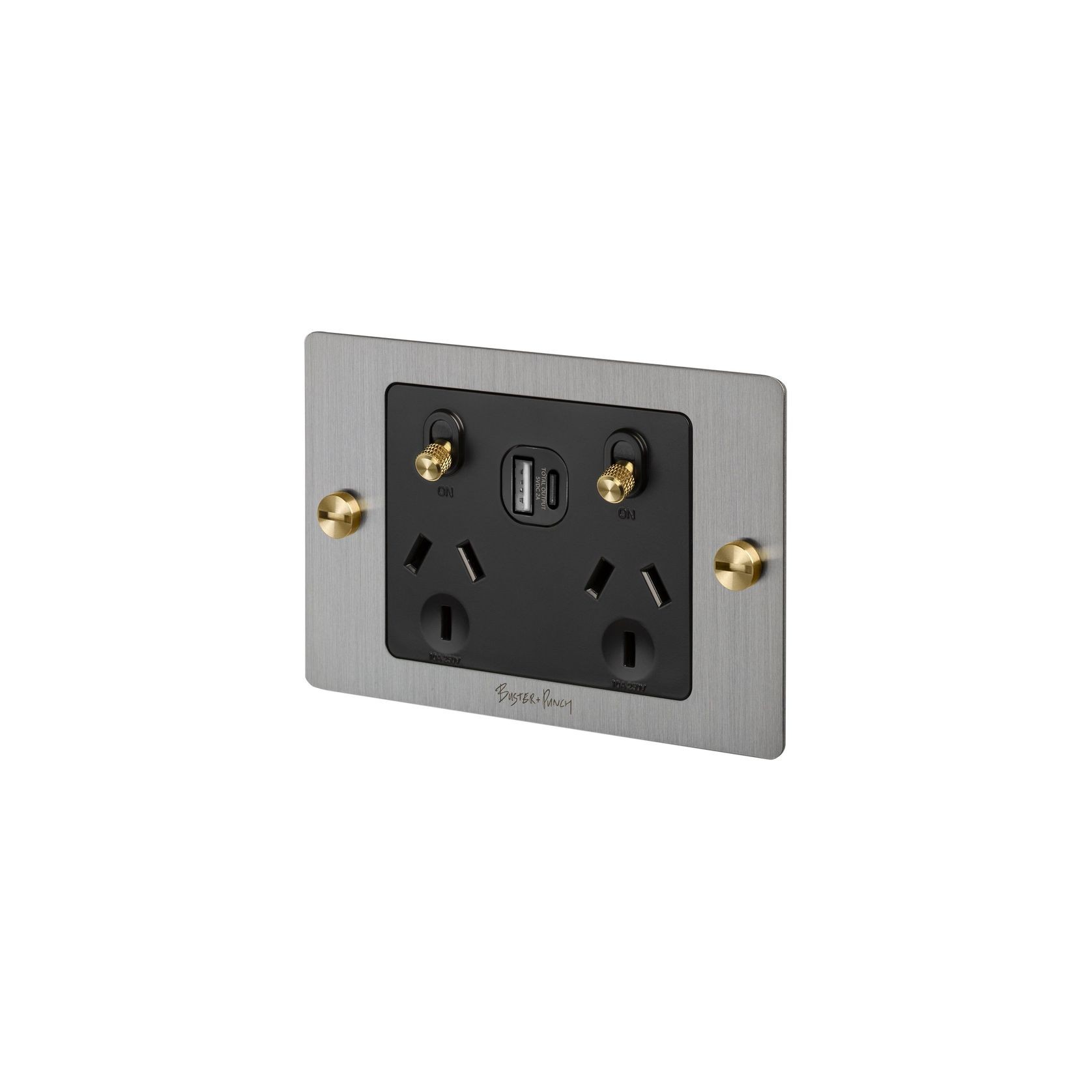 2 Gang GPO Socket Switch + Single USB A + C gallery detail image