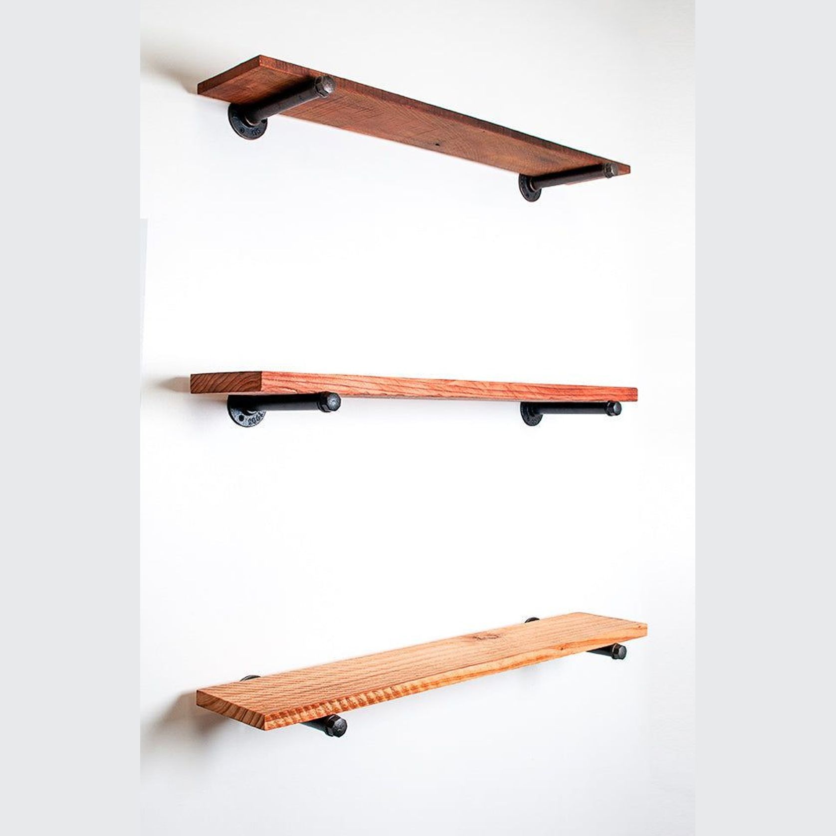 Macrocarpa Industrial Pipe Shelf 20cm gallery detail image