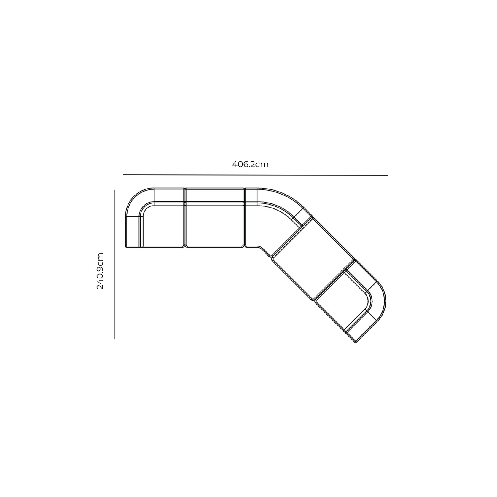 Stretch Large Angled Gap Sofa - Fossil Eucalyptus gallery detail image