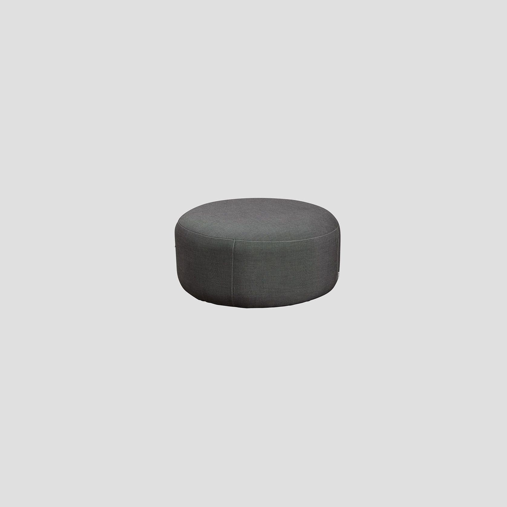 Sunbrella Round Ottoman - Charcoal Tweed gallery detail image