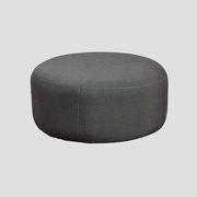 Sunbrella Round Ottoman - Charcoal Tweed gallery detail image