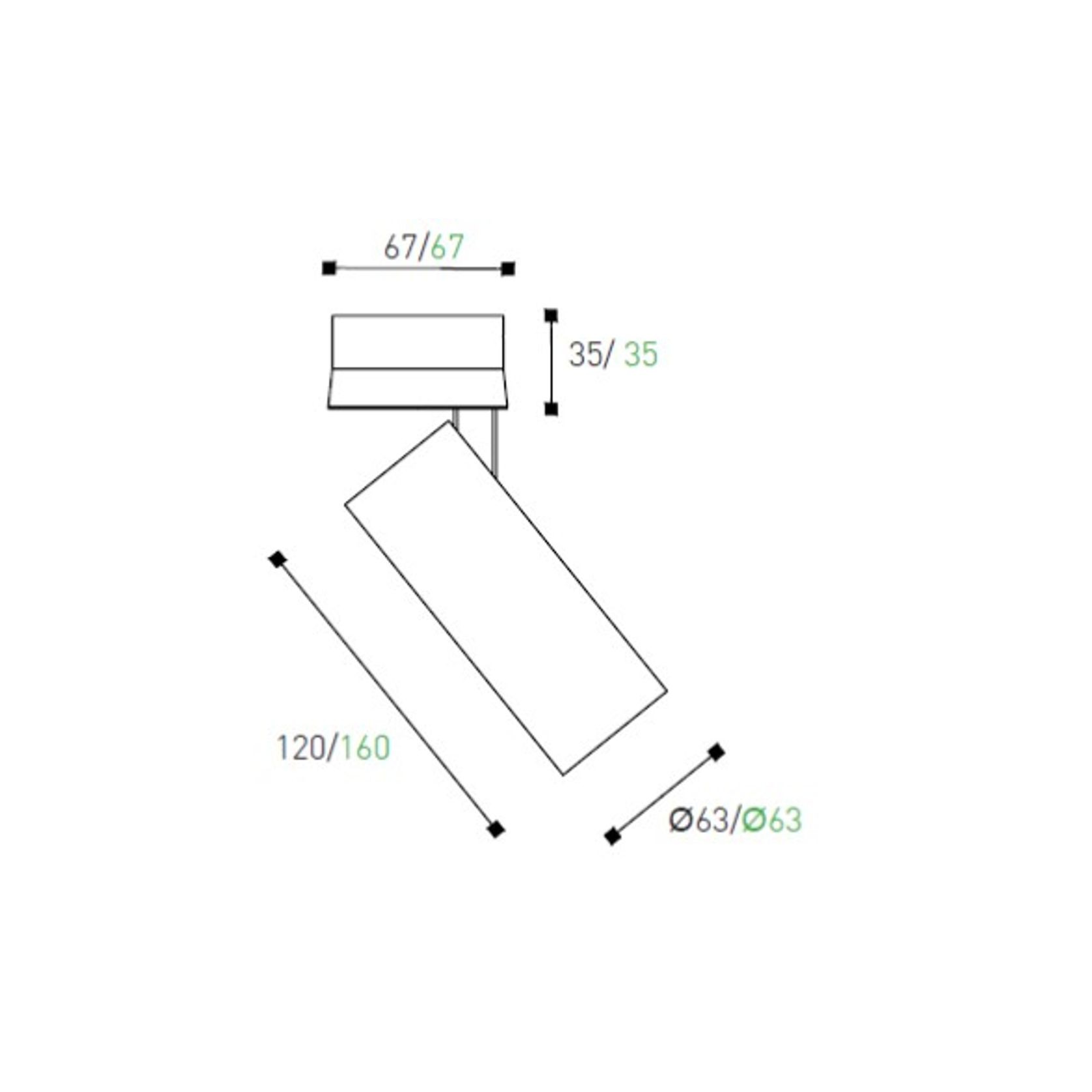 Omni Directional Can Light, Surface Mounted, Long gallery detail image