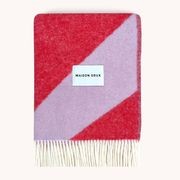 Maison Deux Swirl Lilac Scarlet | Large Reversible Wool Throw gallery detail image