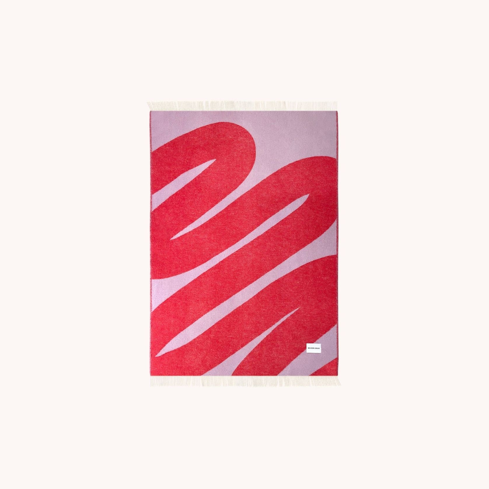Maison Deux Swirl Lilac Scarlet | Large Reversible Wool Throw gallery detail image