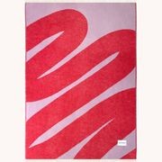 Maison Deux Swirl Lilac Scarlet | Large Reversible Wool Throw gallery detail image