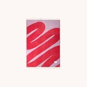 Maison Deux Swirl Lilac Scarlet | Large Reversible Wool Throw gallery detail image