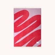 Maison Deux Swirl Reversible NZ Wool Throw – Lilac Scarlet gallery detail image