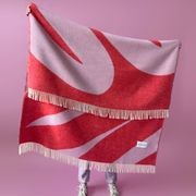 Maison Deux Swirl Lilac Scarlet | Large Reversible Wool Throw gallery detail image