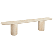 Arlie Outdoor Dining Bench 220cm - Travertine Finish gallery detail image