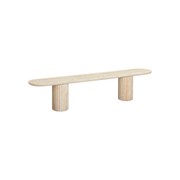 Arlie Outdoor Dining Bench 220cm - Travertine Finish gallery detail image