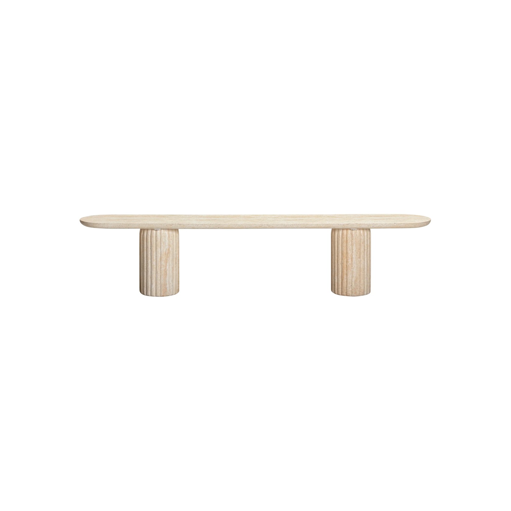 Arlie Outdoor Dining Bench 220cm - Travertine Finish gallery detail image