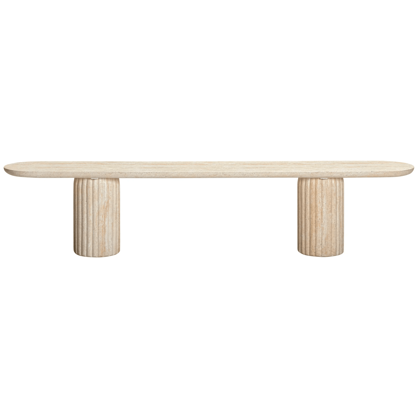 Arlie Outdoor Dining Bench 220cm - Travertine Finish gallery detail image