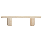Arlie Outdoor Dining Bench 220cm - Travertine Finish gallery detail image